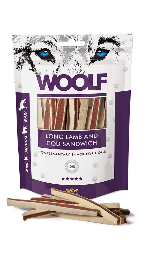 WOOLF pochoutka soft lamb and cod sandwich long 100g