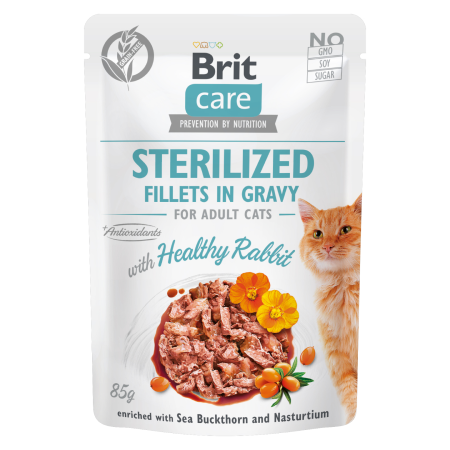 Brit Care Cat kapsička Sterilized Gravy Healthy Rabbit 85 g