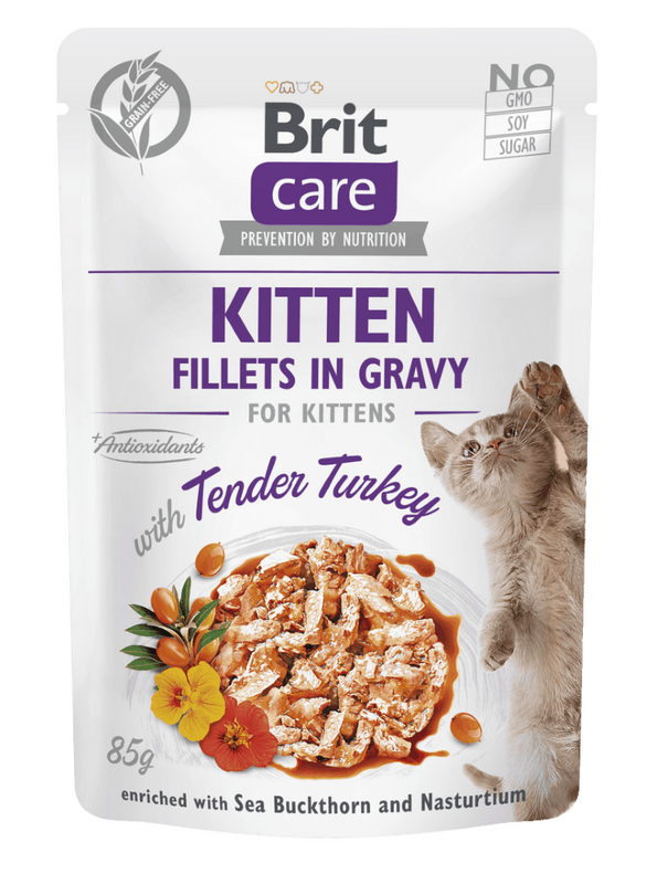 Brit Care Cat kapsička Kitten Gravy Tender Turkey 85 g