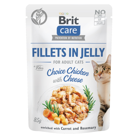 Brit Care Cat kapsička Jelly Choice Chicken with Cheese 85 g