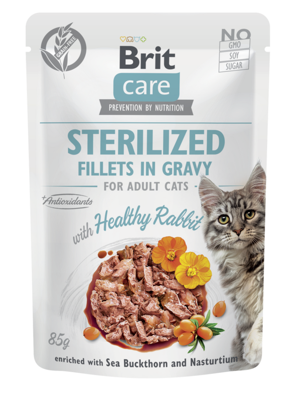 Brit Care Cat kapsička Sterilized Gravy with Healthy Rabbit 85 g