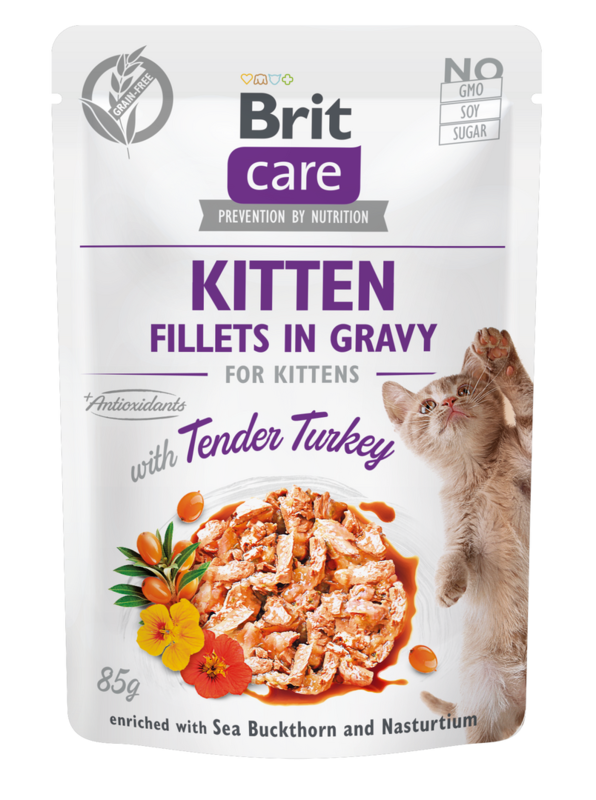 Brit Care Cat kapsička Kitten Gravy Tender Turkey 85 g