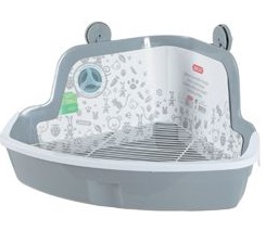 Toaleta pro hlodavce rohová velká šedá Zolux