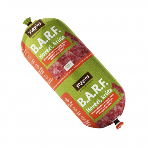 Yoggies B.A.R.F. Hovězí a krůta s probiotiky a kloubní výživou 1300g