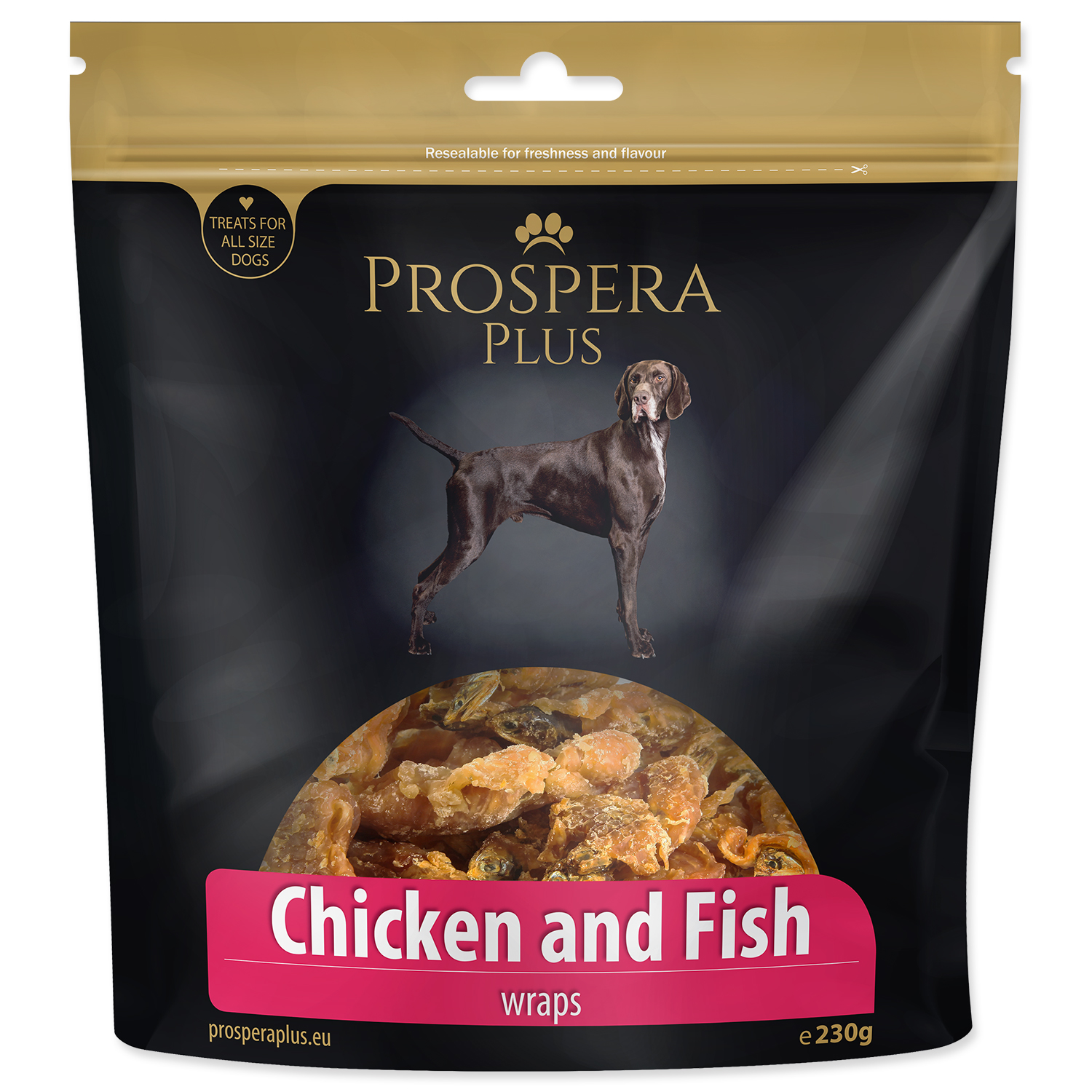 Pochoutka PROSPERA Plus rybičky obalené kuřetem 230g