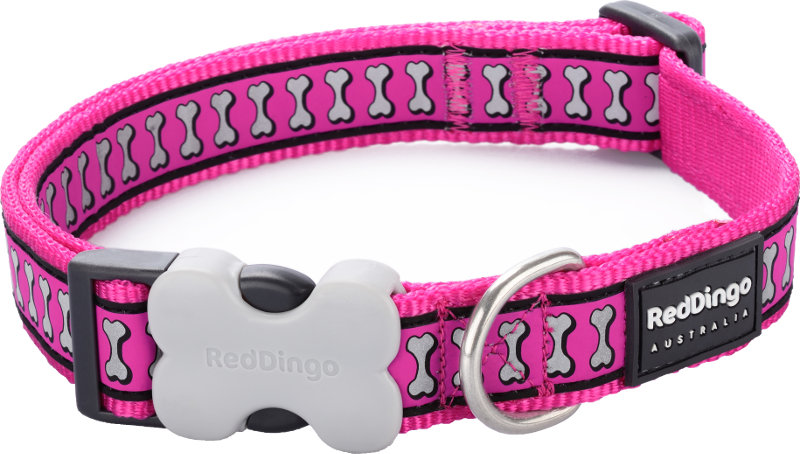 Obojek RD 12 mm x 20-32 cm - Bones Rfx - tm. růžová