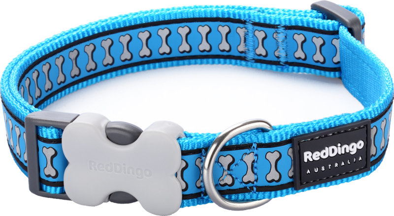 Obojek RD 12 mm x 20-32 cm - Bones Rfx - tyrkysová