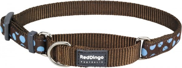 Obojek polos. RD 15 mm x 26-40 cm - Blue Spots on Brown