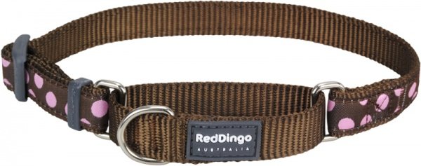 Obojek polos. RD 15 mm x 26-40 cm - Pink Spots on Brown