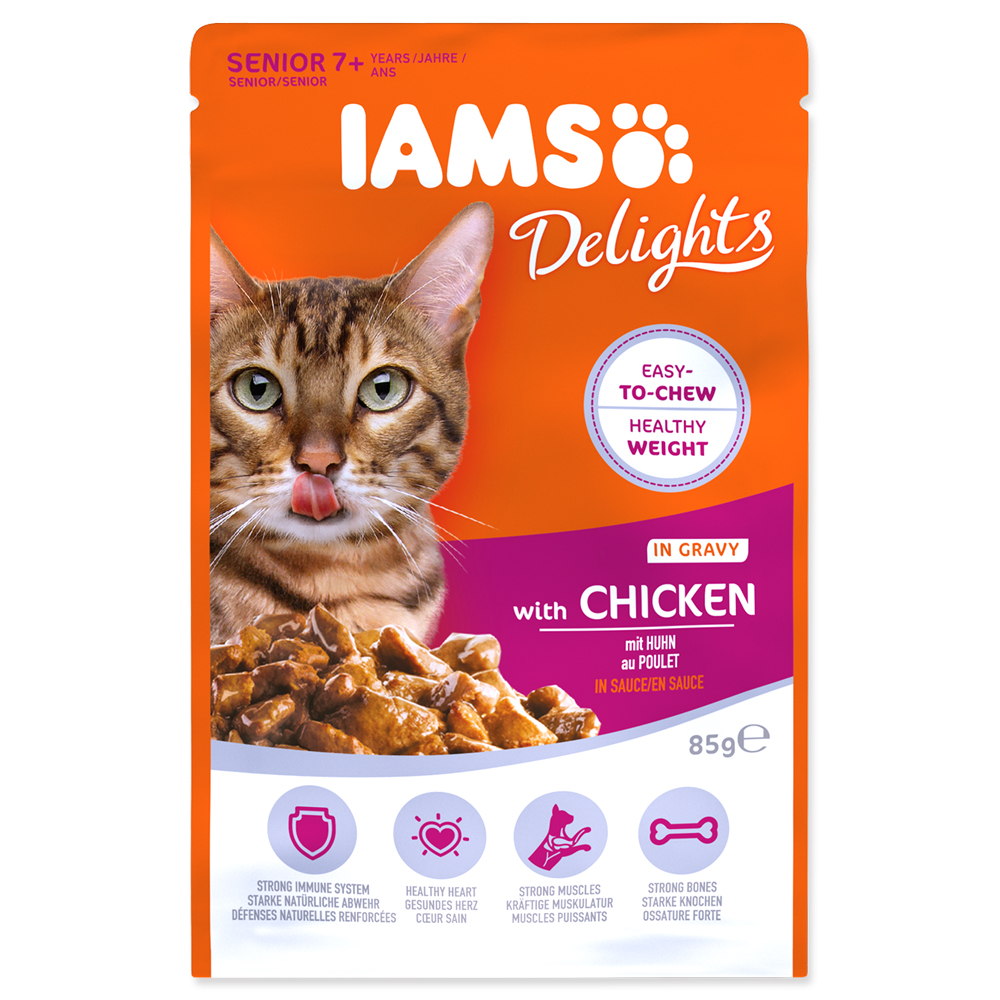 IAMS Cat Senior Delights Chicken in Gravy 85g