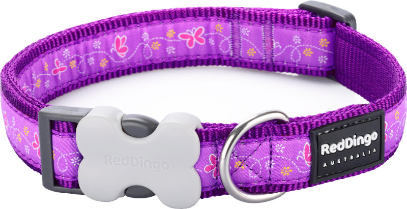 Obojek RD 12 mm x 20-32 cm - Butterfly Purple