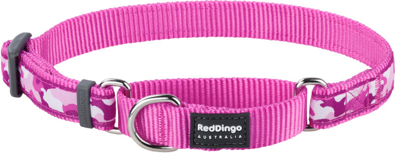 Obojek polos. RD 15 mm x 26-40 cm - Camouflage Hot Pink