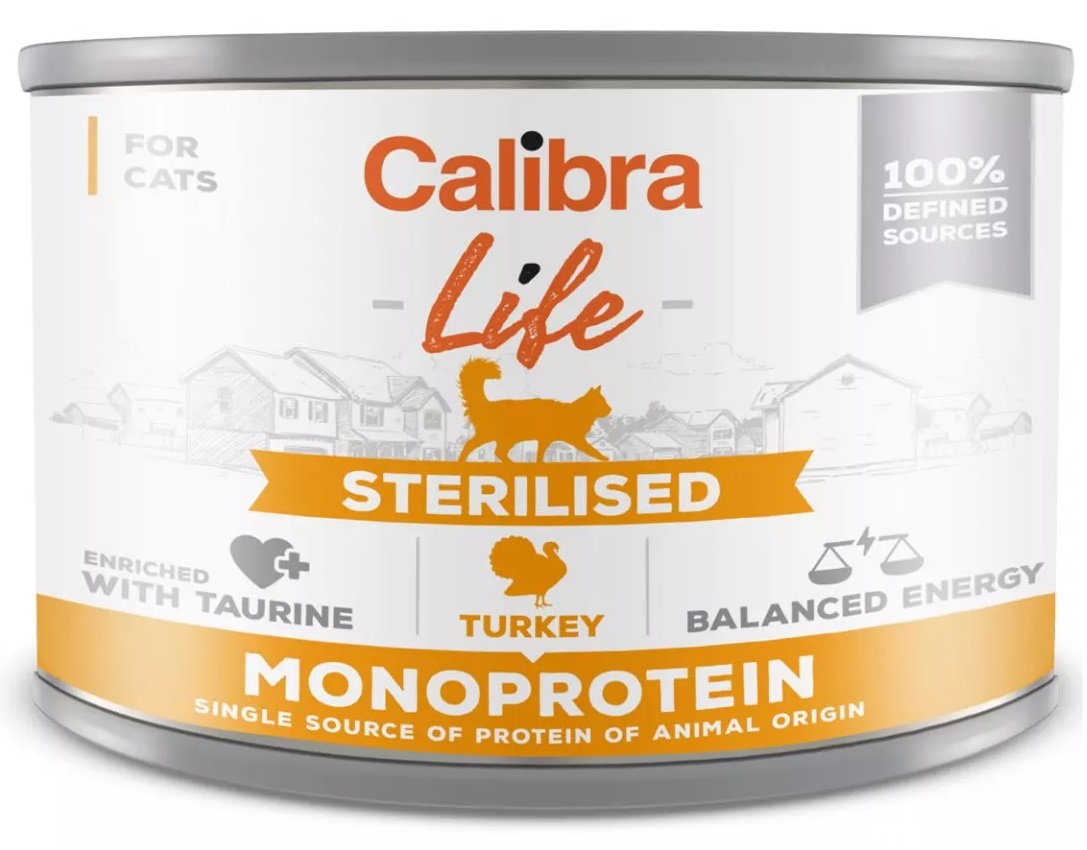 Calibra Cat Life  konz.Sterilised Turkey 200g