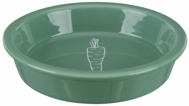 Keramická miska s motivem mrkve pro králíky 200 ml - tmavě zelená