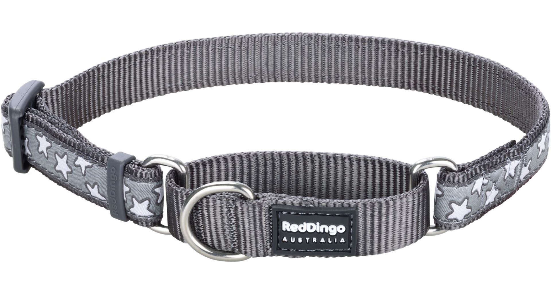 Obojek polos. RD 15 mm x 26-40 cm - Stars White on Grey