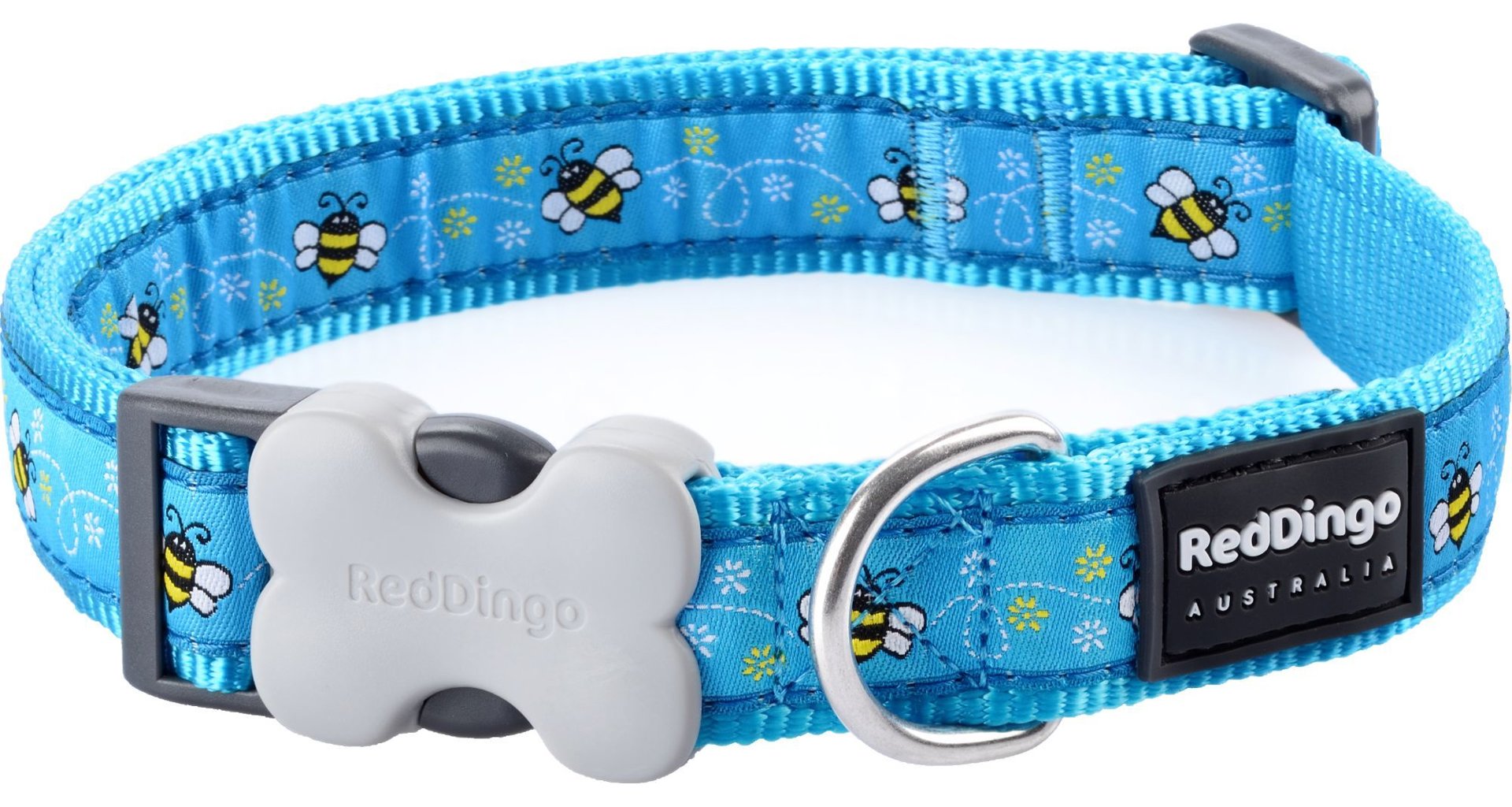 Obojek RD 12 mm x 20-32 cm - Bumble Bee Turquoise