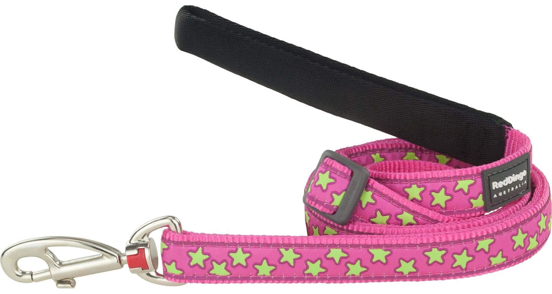 Vodítko RD 12 mm x 1,8 m - Stars Lime on Hot Pink