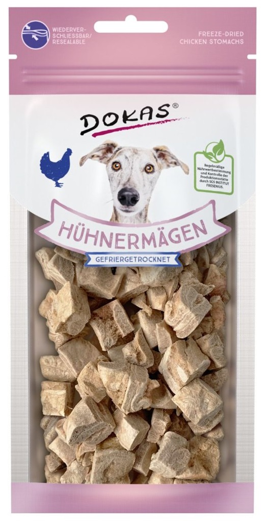 Dokas – Mrazem sušené kuřecí žaludky pro psy 20g