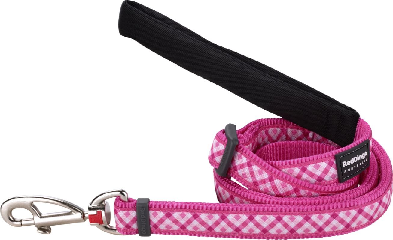 Vodítko RD 12 mm x 1,8 m - Gingham Hot Pink