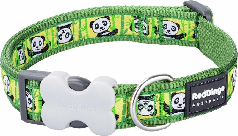 Obojek RD 12 mm x 20-32 cm - Panda Green