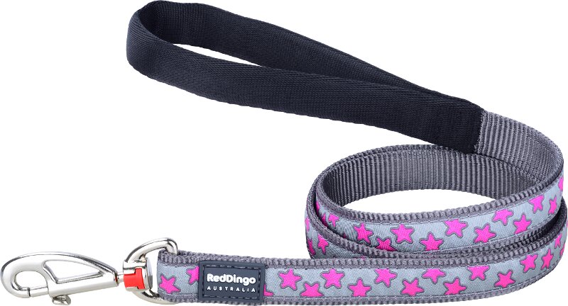 Vodítko RD 12 mm x 1,8 m - Hot Pink Stars on Grey