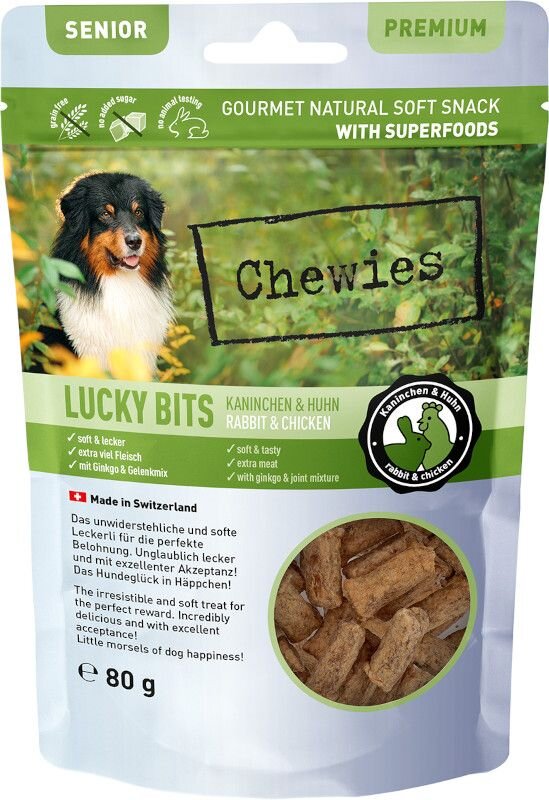Chewies Lucky Bits Senior Králík a kuře 80g