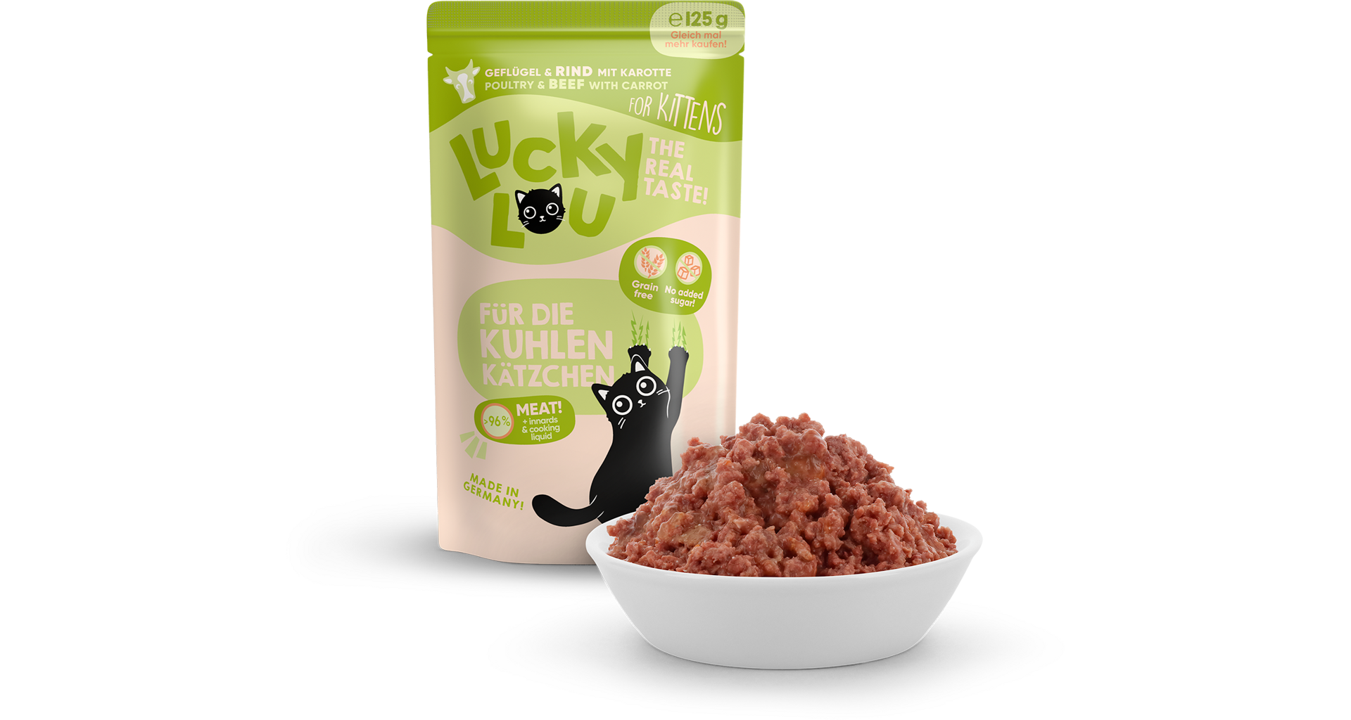 Lucky Lou Lifestage Kitten s drůbežím a hovězím masem 125 g