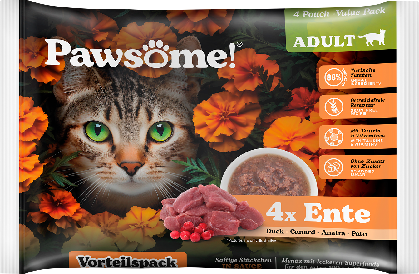 Pawsome! Adult s kachním masem Multipack 4x85 g