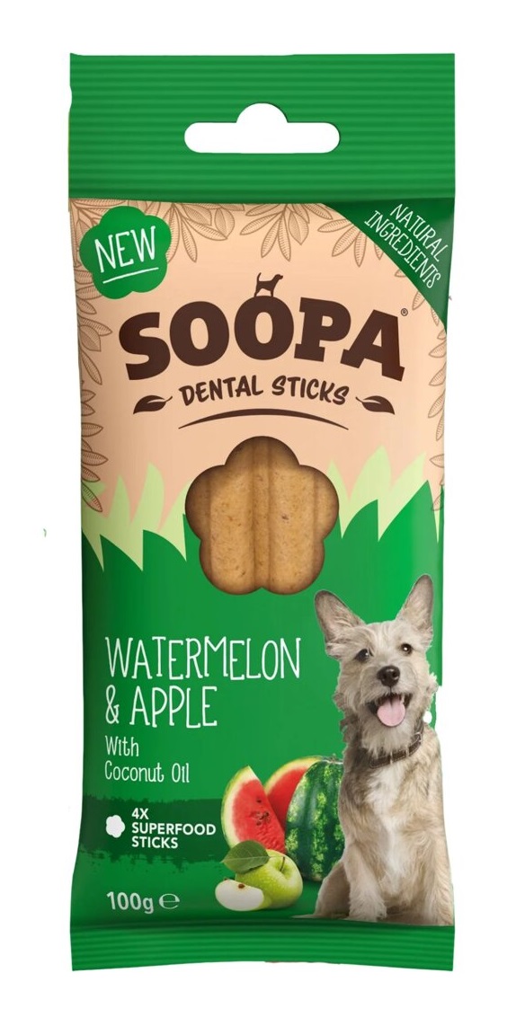 Dentální tyčinky Soopa s melounem a jablkem 100 g