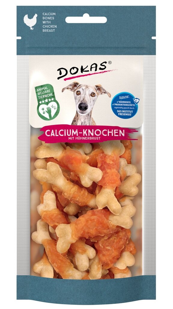 Dokas Kalciové kostičky s kuřecím masem Animal Welfare 75 g