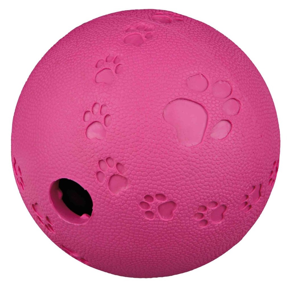 Labyrint-Snacky míč na pamlsky přírodní guma TRIXIE 11cm - růžová