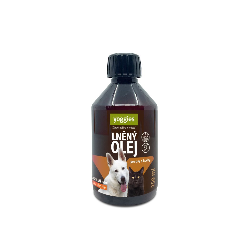 Yoggies Lněný olej pro psy a kočky 250 ml