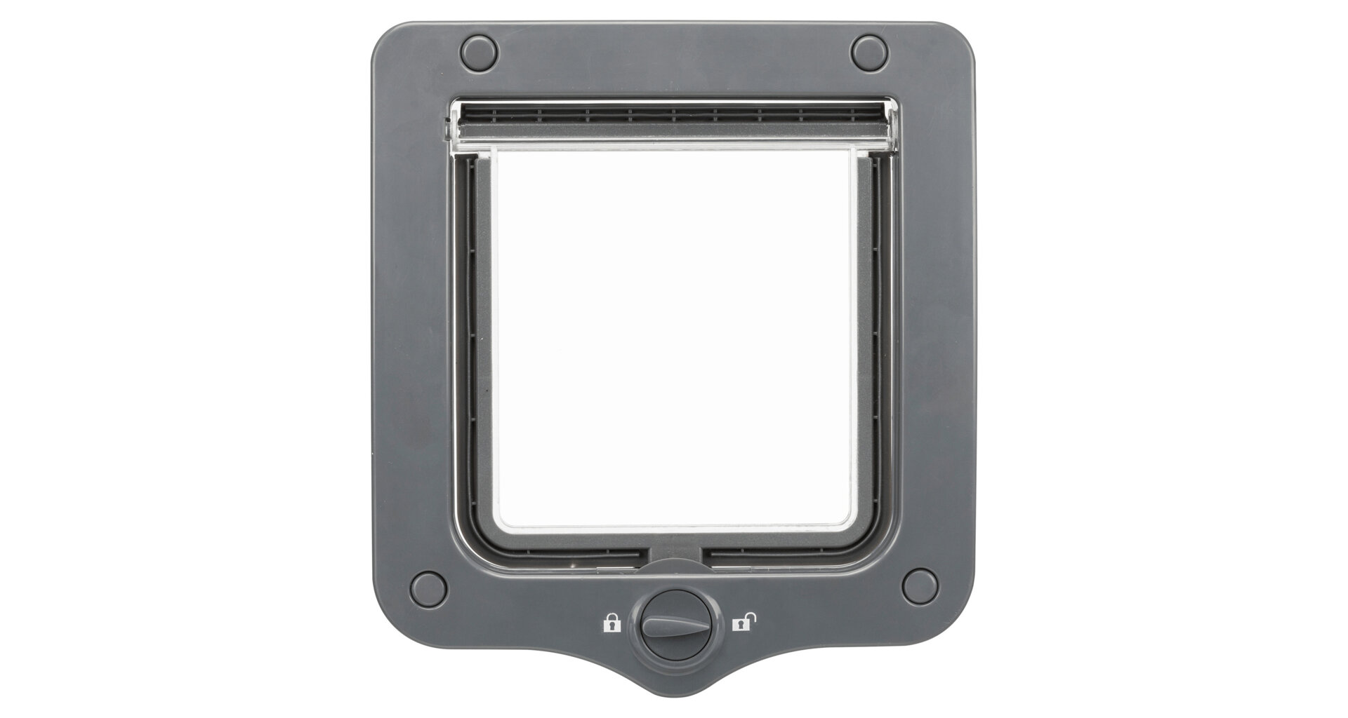 Průchozí dvířka pro kočku, 2-cestná, 20x22cm, šedá