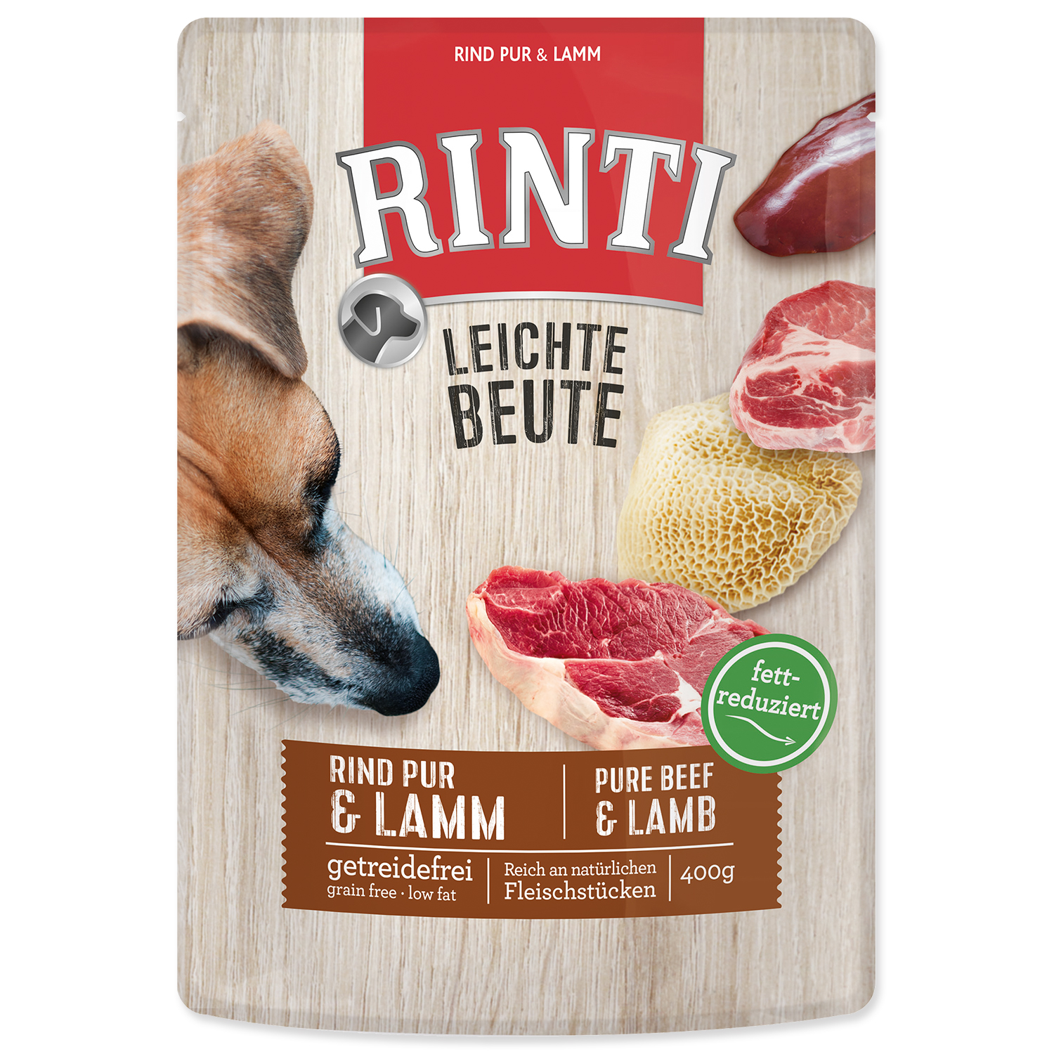 Rinti Dog Leichte Beute kapsa hovězí+jehně 400g