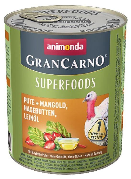 GRANCARNO Superfoods - krůta, mangold, šípky, lněný olej 800 g