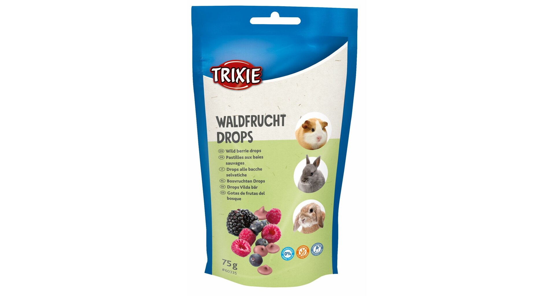 WILD BERRY drops, pamlsek pro hlodavce s lesními plody, 75 g