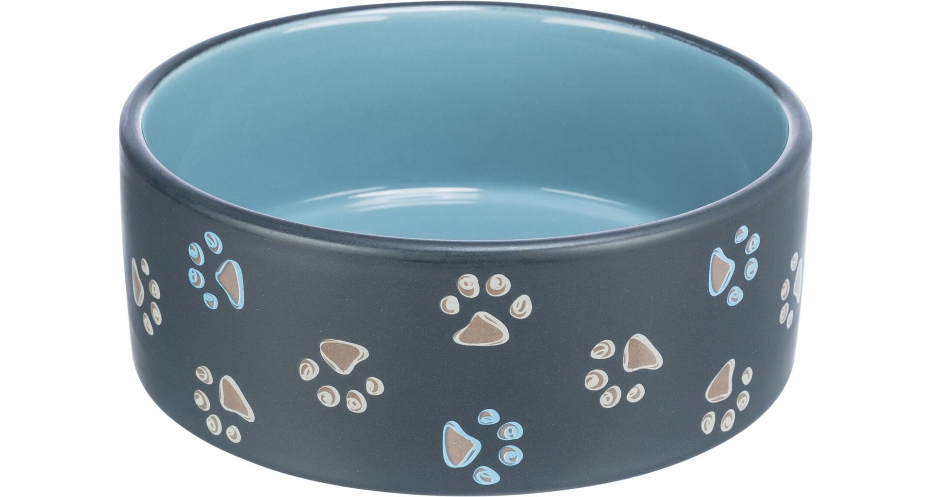 Keramická miska JIMMY tmavě šedá s packami 0,75l