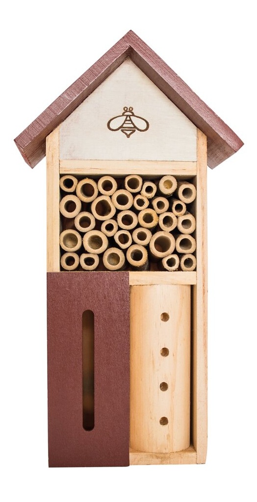 PetBuddy domeček se včelkou, hotel pro hmyz, 13 x 8.5 x 26 cm, borové dřevo