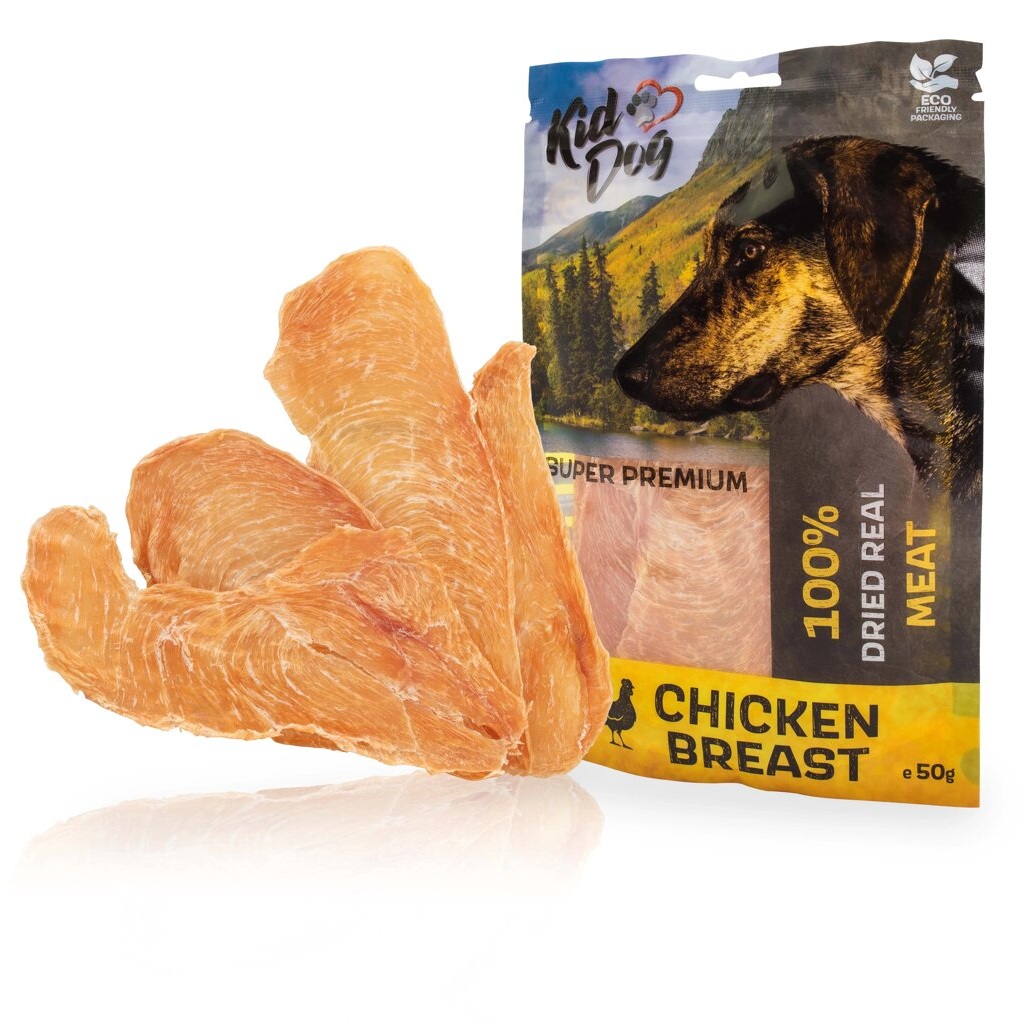 KIDDOG SUPER PREMIUM 100% kuřecí prsa - tenké plátky 50 g