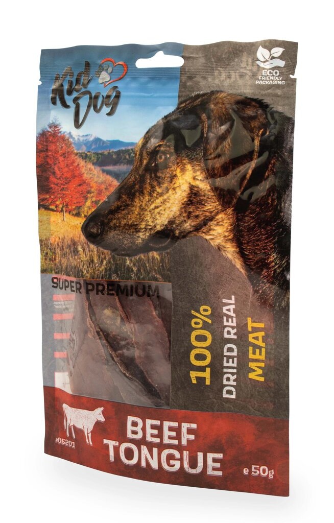 KIDDOG SUPER PREMIUM 100% hovězí jazyk - tenké plátky 50 g