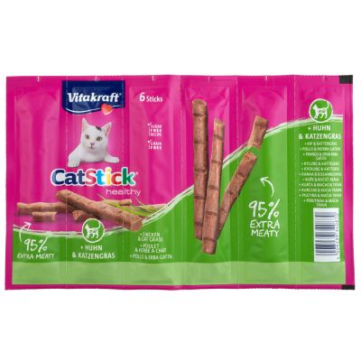 Vitakraft Cat Stick Healthy kuřecí a kočičí tráva 36g