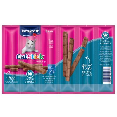 Vitakraft Cat Stick Healthy Platýs a omega 3 36g