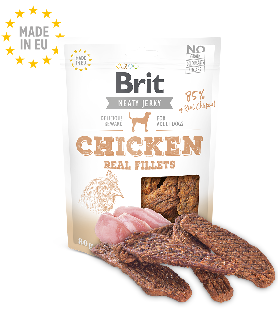 Brit Jerky Chicken Fillets 80g