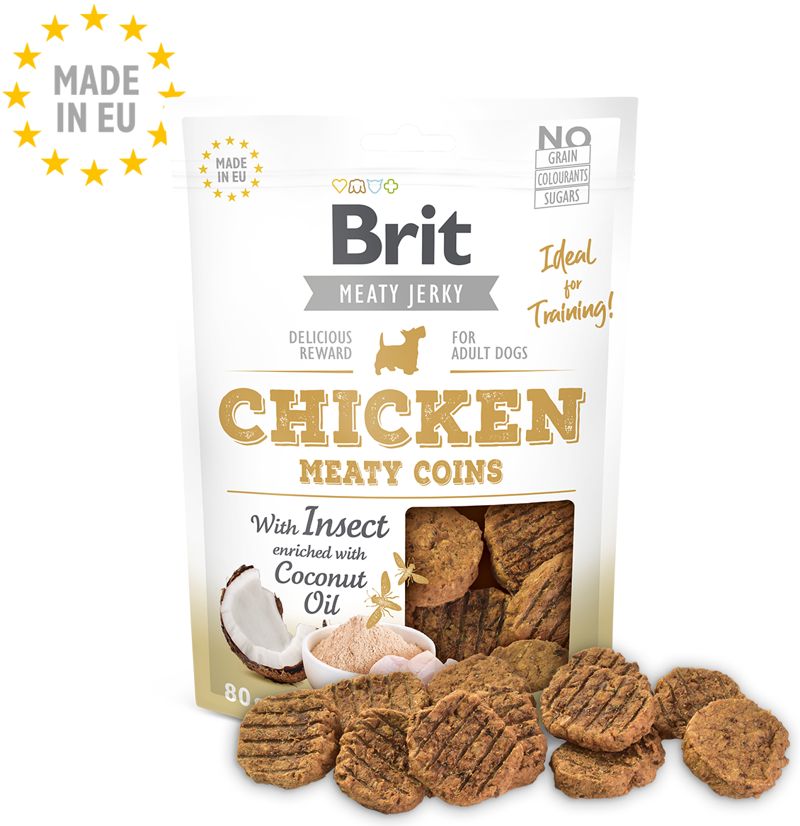 Brit Jerky Chicken with Insect Meaty Coins 80g