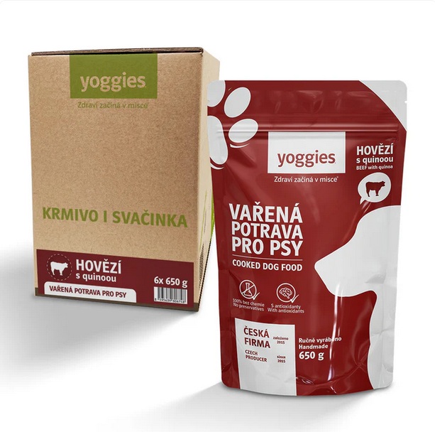 Balení vařené (6x650g) Hovězí maso s quinoou