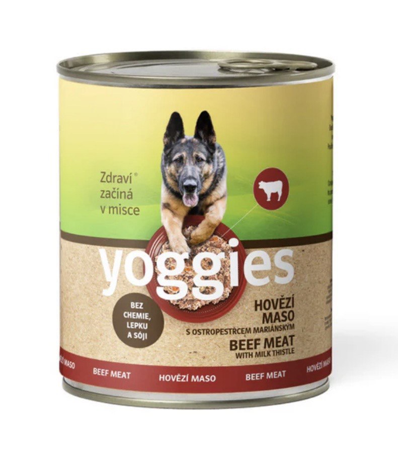 Yoggies hovězí konzerva s ostropestřcem mariánským 800g
