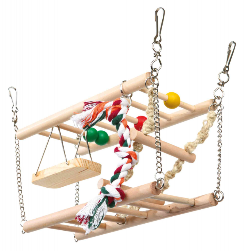 Houpačka do klece - dvě patra + hračky