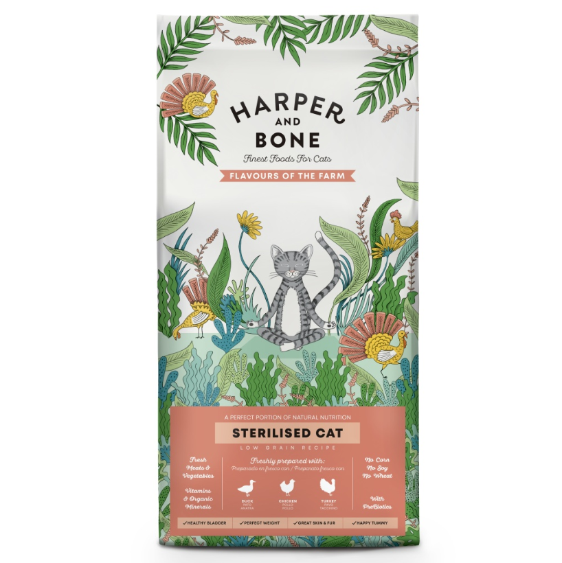 Harper and Bone Cat Sterilised příchutě farmy 2 kg