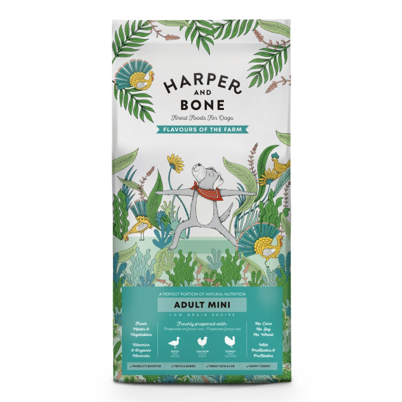Harper and Bone Dog Adult Mini příchutě farmy 2 kg
