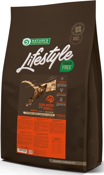 Nature's Protection Cat Dry LifeStyle GF Sterilised Salmon 7 kg